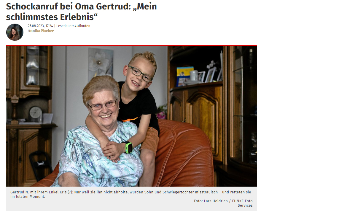 Schockanruf bei Oma Gertrud